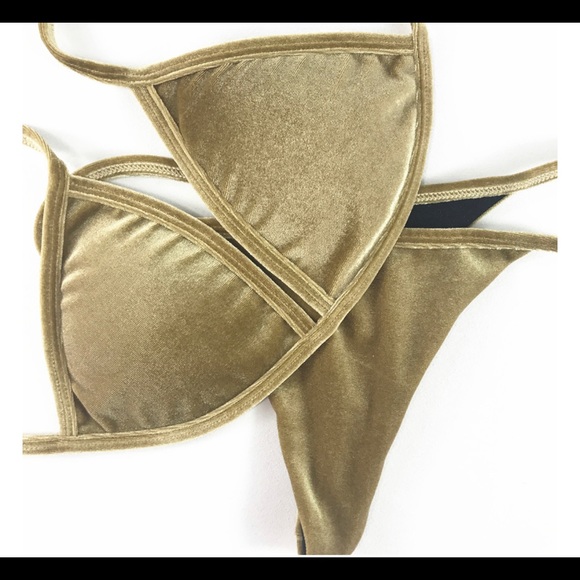 Tan Velour Swim - Picture 3 of 7